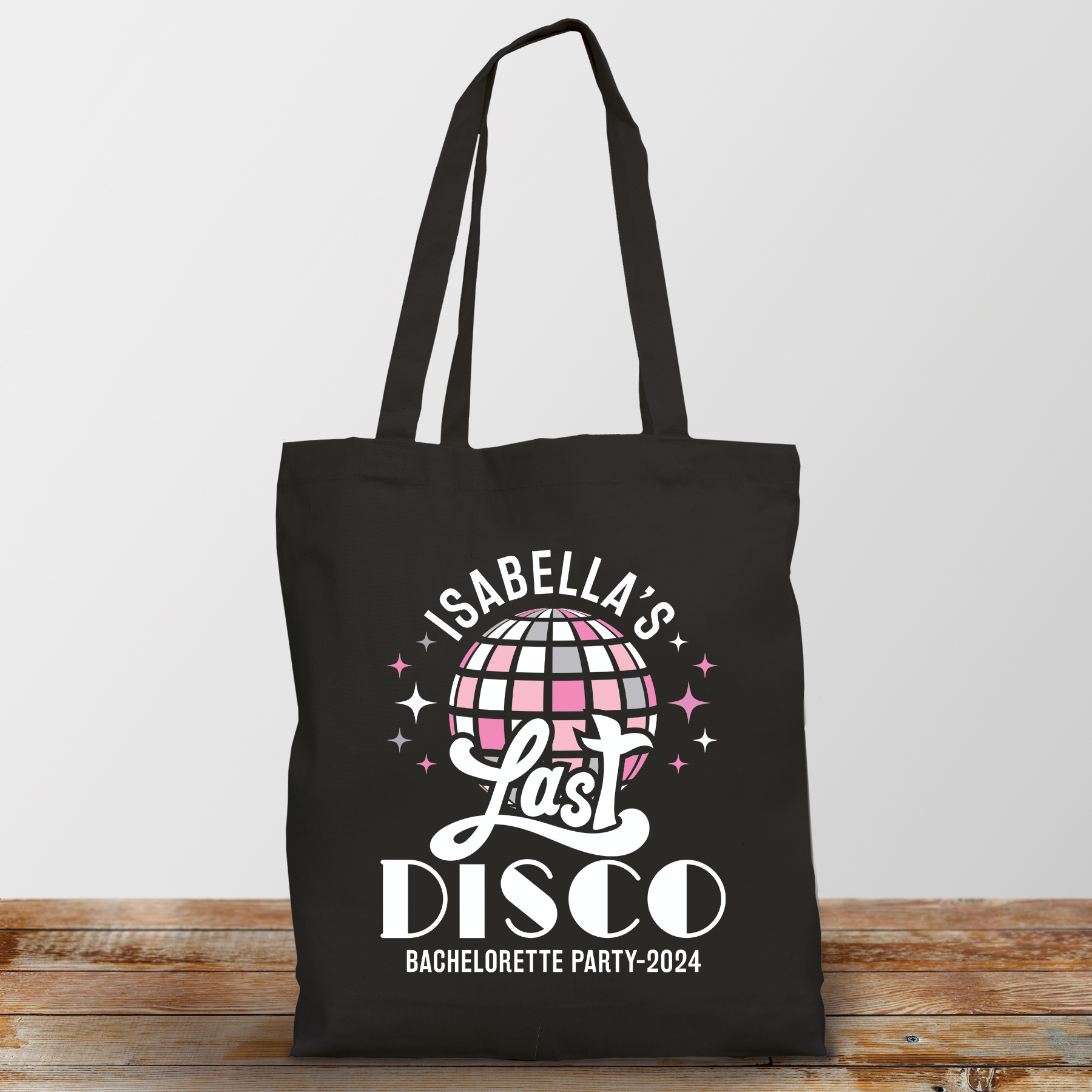 Personalized Last Disco Black Bachelorette Tote Bag 80002BK