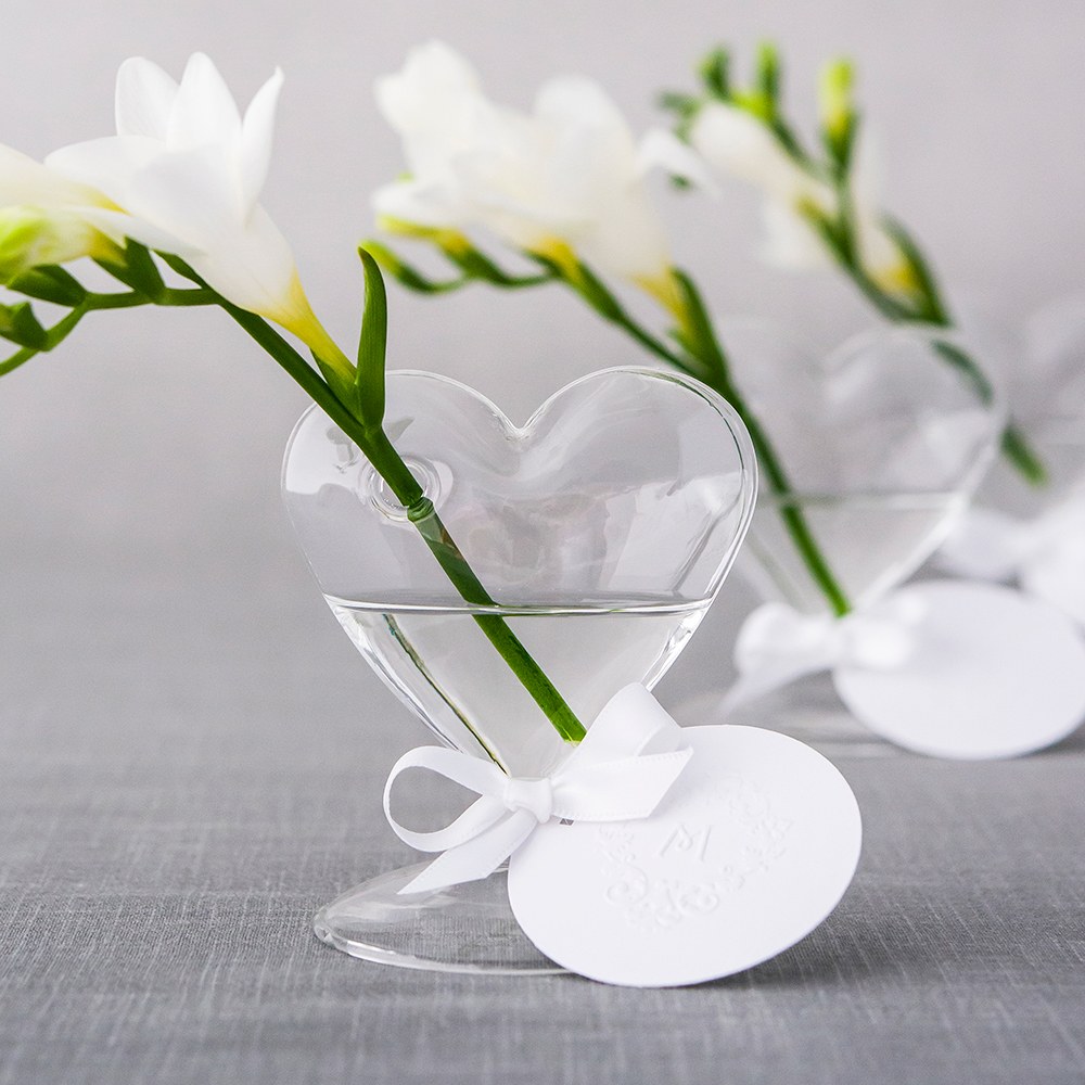 Clear Heart Shaped Vase 13156