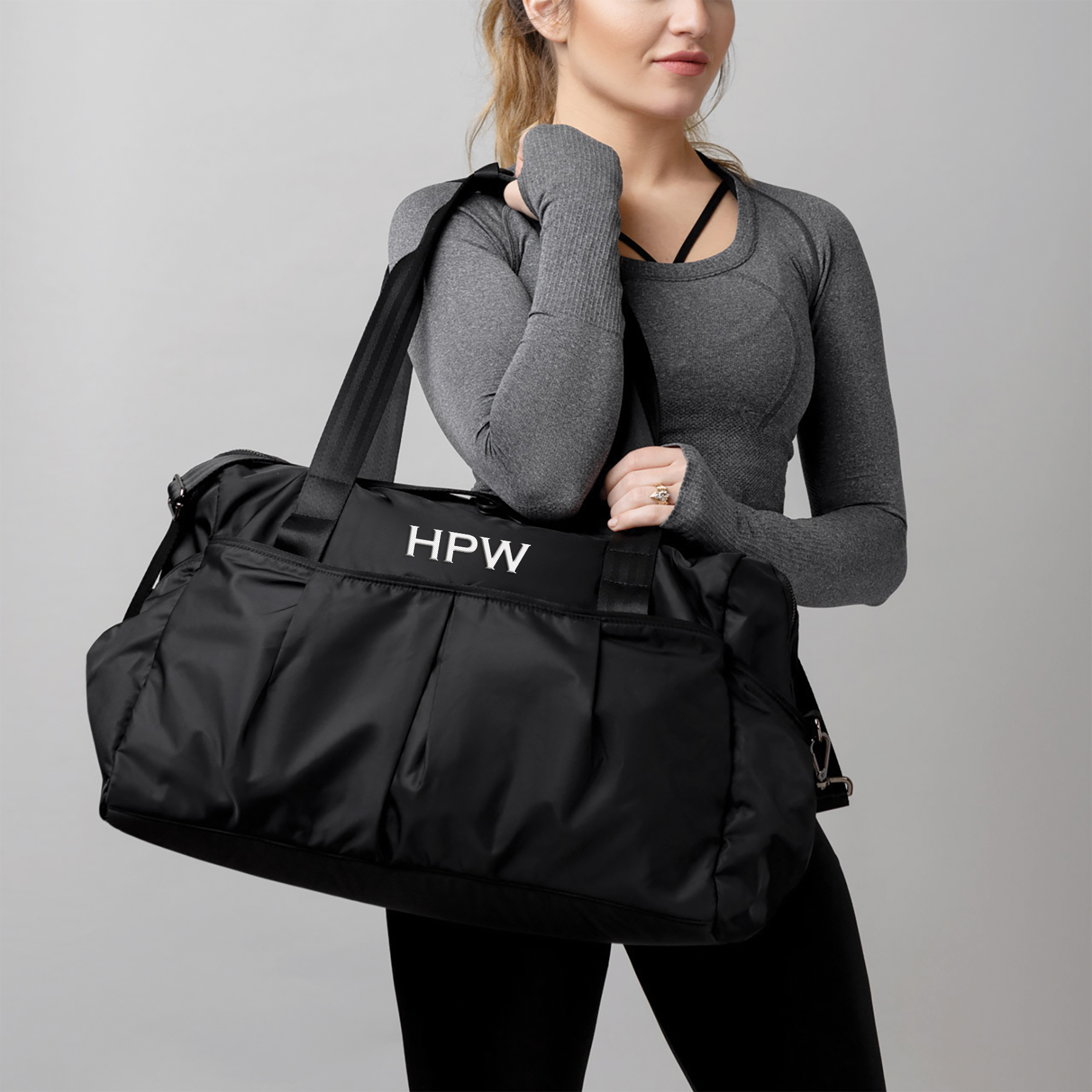 Embroidered Nylon Sports Duffel 12907