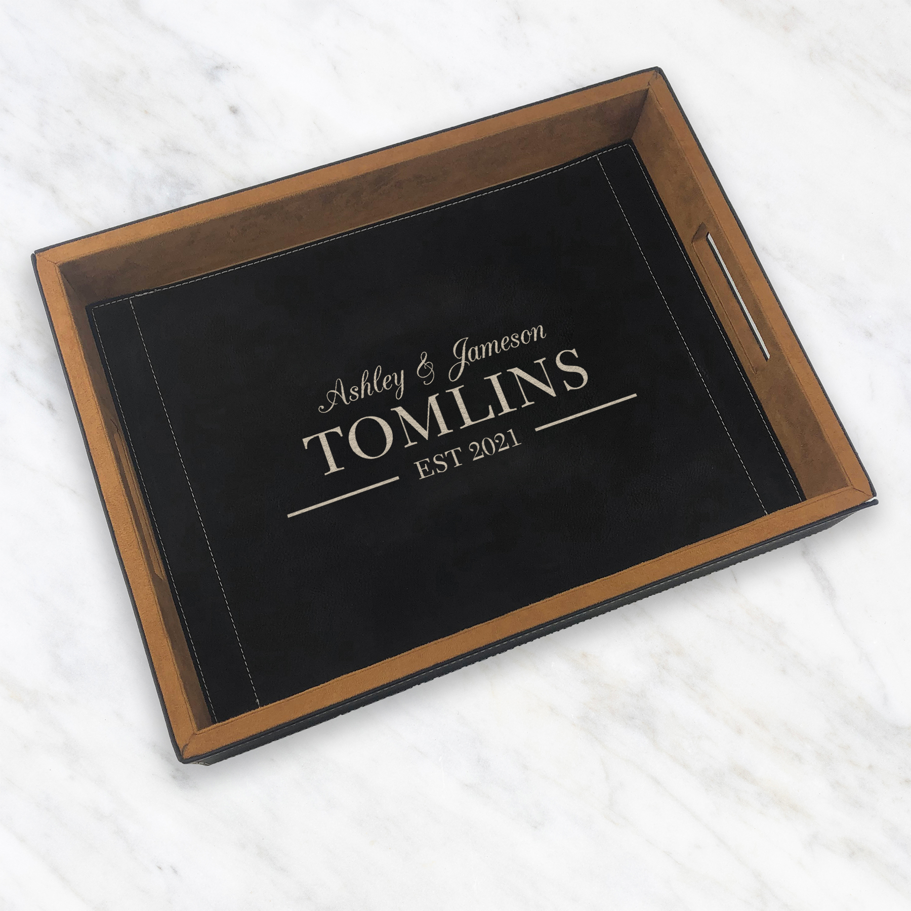 Personalized Leatherette Serving tray Lxxx341X