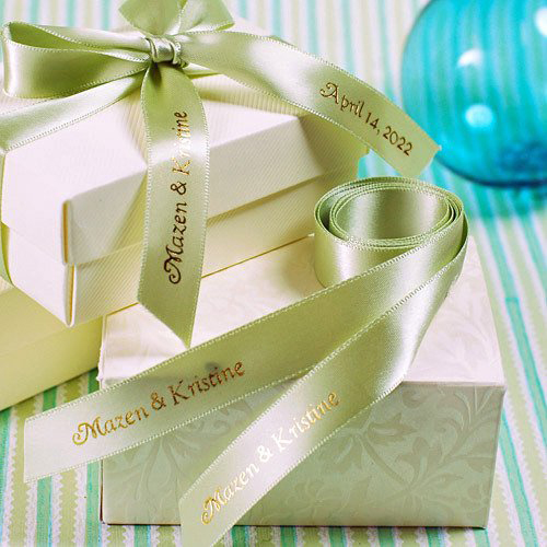 Ivory & Brown Wedding bonbonniere with satin ribbon bow and custom tag Elegant Personalized Wedding Boxes for gifts and favors for guests