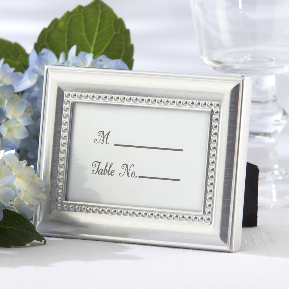 Easel Back Mini Photo Frames Brushed Silver Set of 15 Wedding Favor 