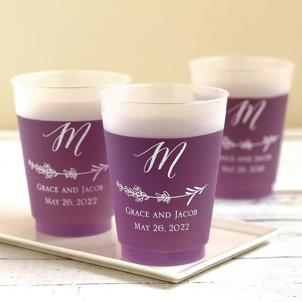 Personalized Wedding Frosted Cups, 16oz Plastic Cup, Custom Wedding Favor,  I'll Drink to That, Monogrammed, Shatterproof Party Favor, DTT401 