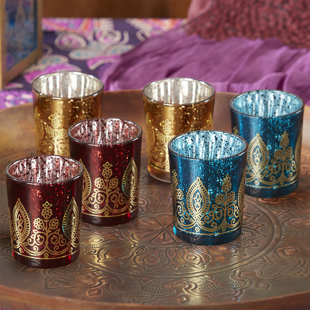 Henna Jewel Votive Tealight Holders 8506