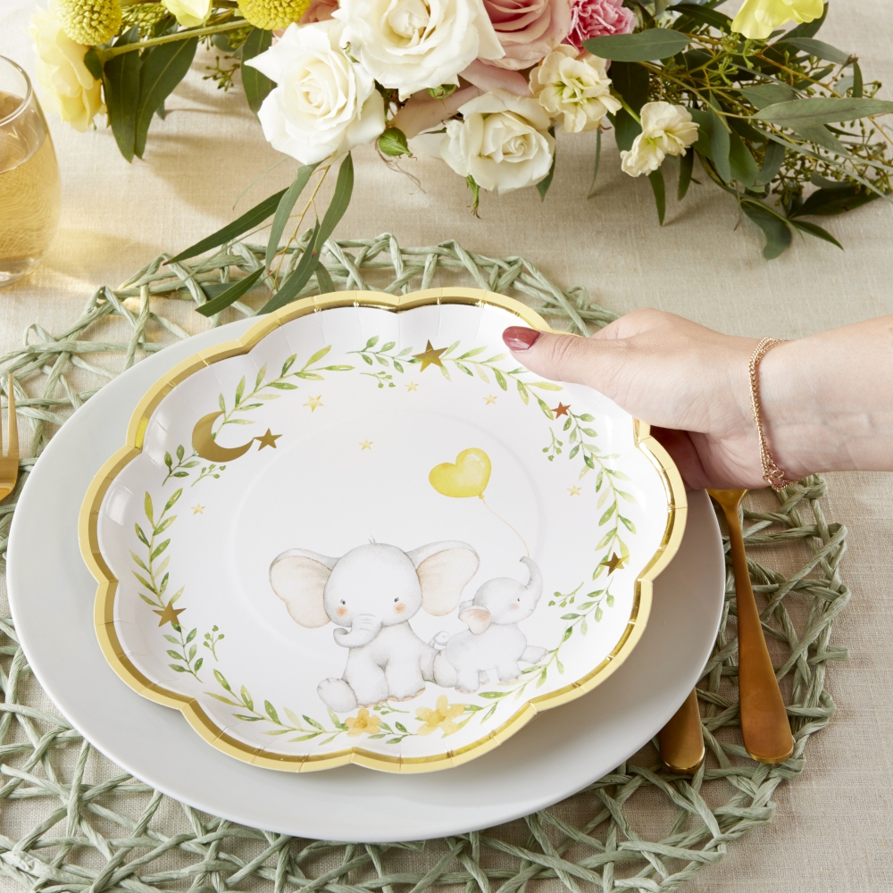 Elephant Baby Shower 9 in. Premium Paper Plates  12942