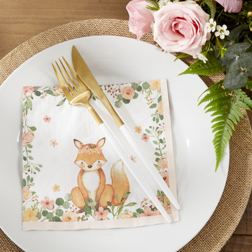 Woodland Baby Pink Cocktail Napkins 12960