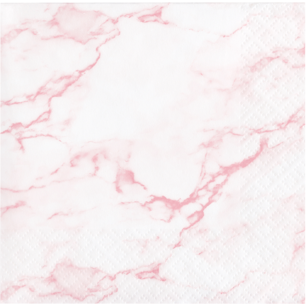 Pink Marble Beverage Napkin (Pack of 16) 12807