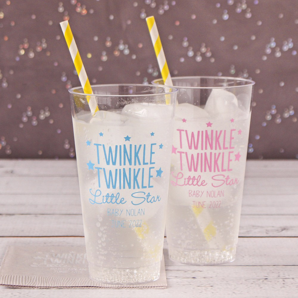 Personalized Clear Plastic Baby Shower Cups 3812