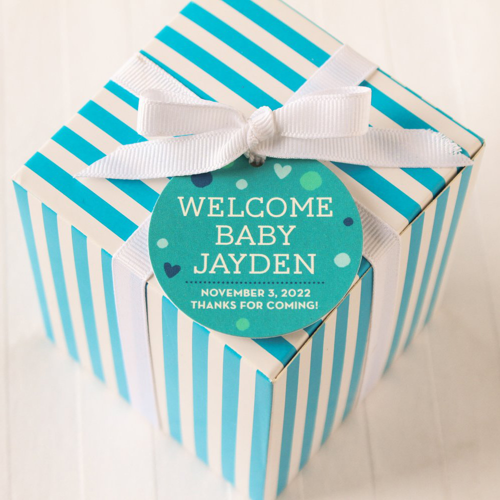 Personalized Round Baby Shower Gift Tags 4029