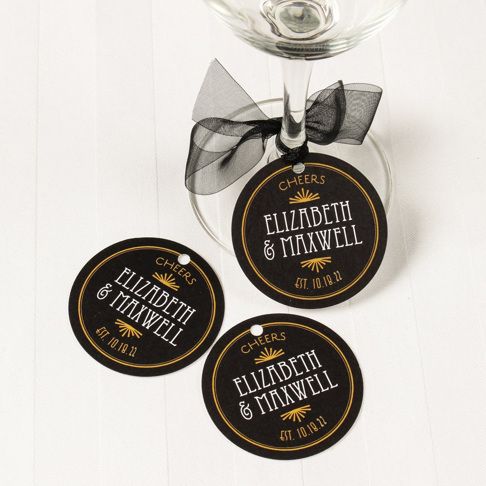 Personalized Round Wedding Favor Gift Tags 4037