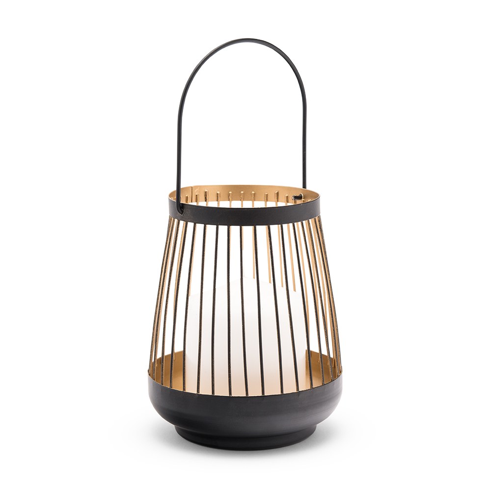 Small Geometric Wire Basket Tea Light Candle Holder - Black & Gold 12975