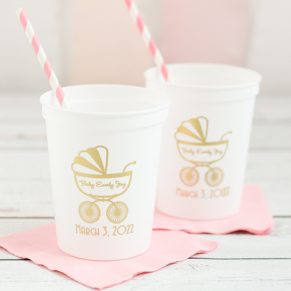 Personalized Baby Shower Stadium Cups 6758