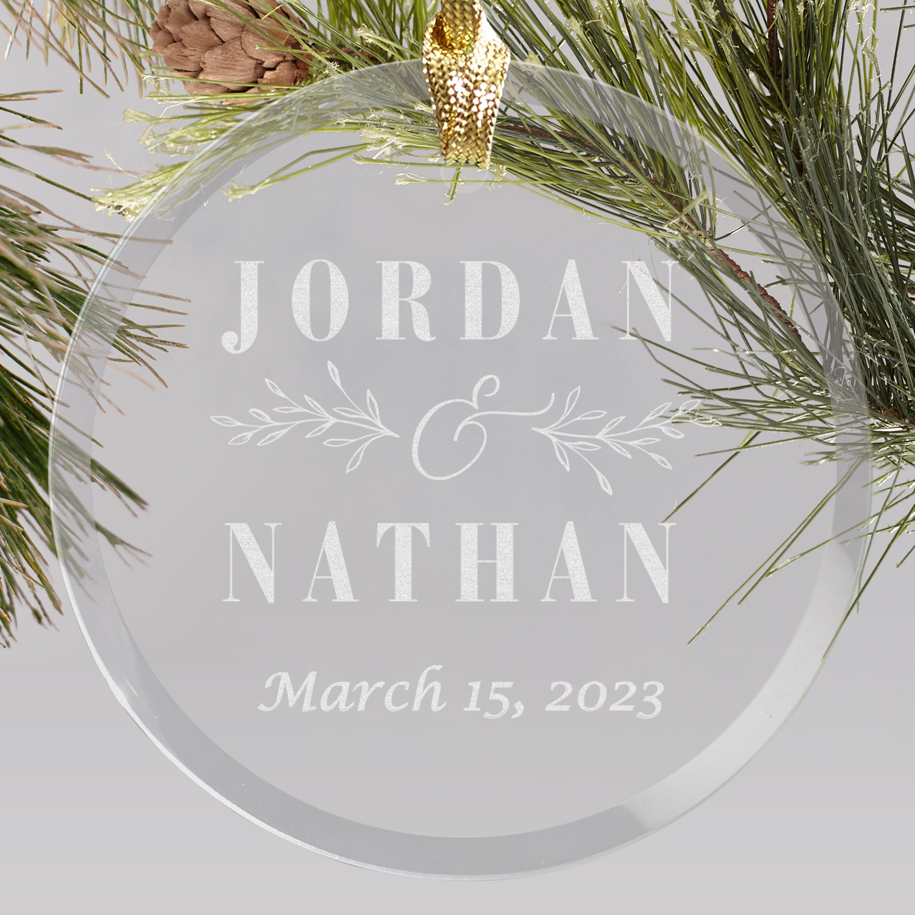 Personalized Round Glass Wedding Ornament 80004RW