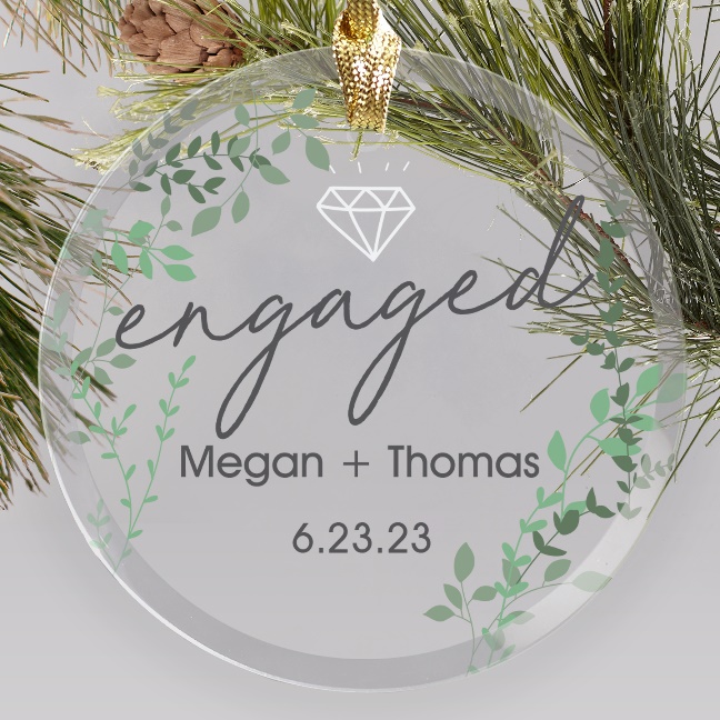 Personalized ornaments shop engaged couple