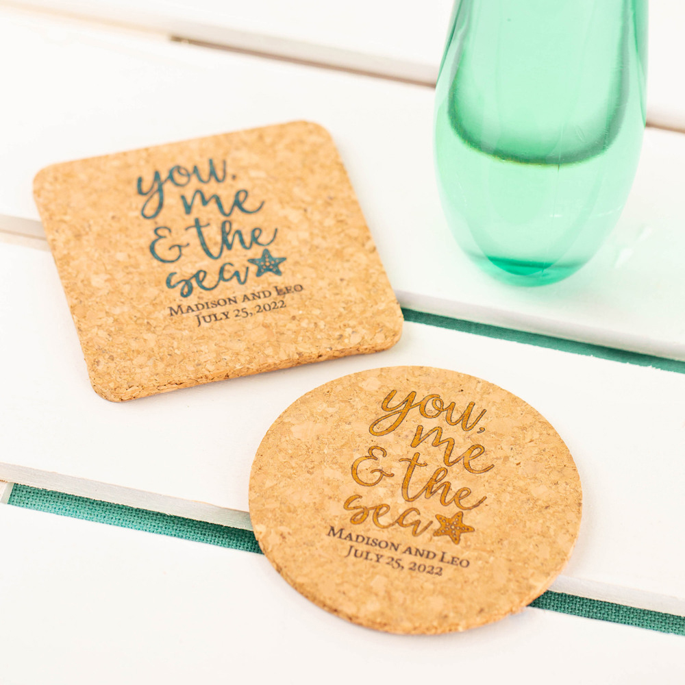 Round Imprinted Cork Coasters  Custom Natural Cork Drink Coasters