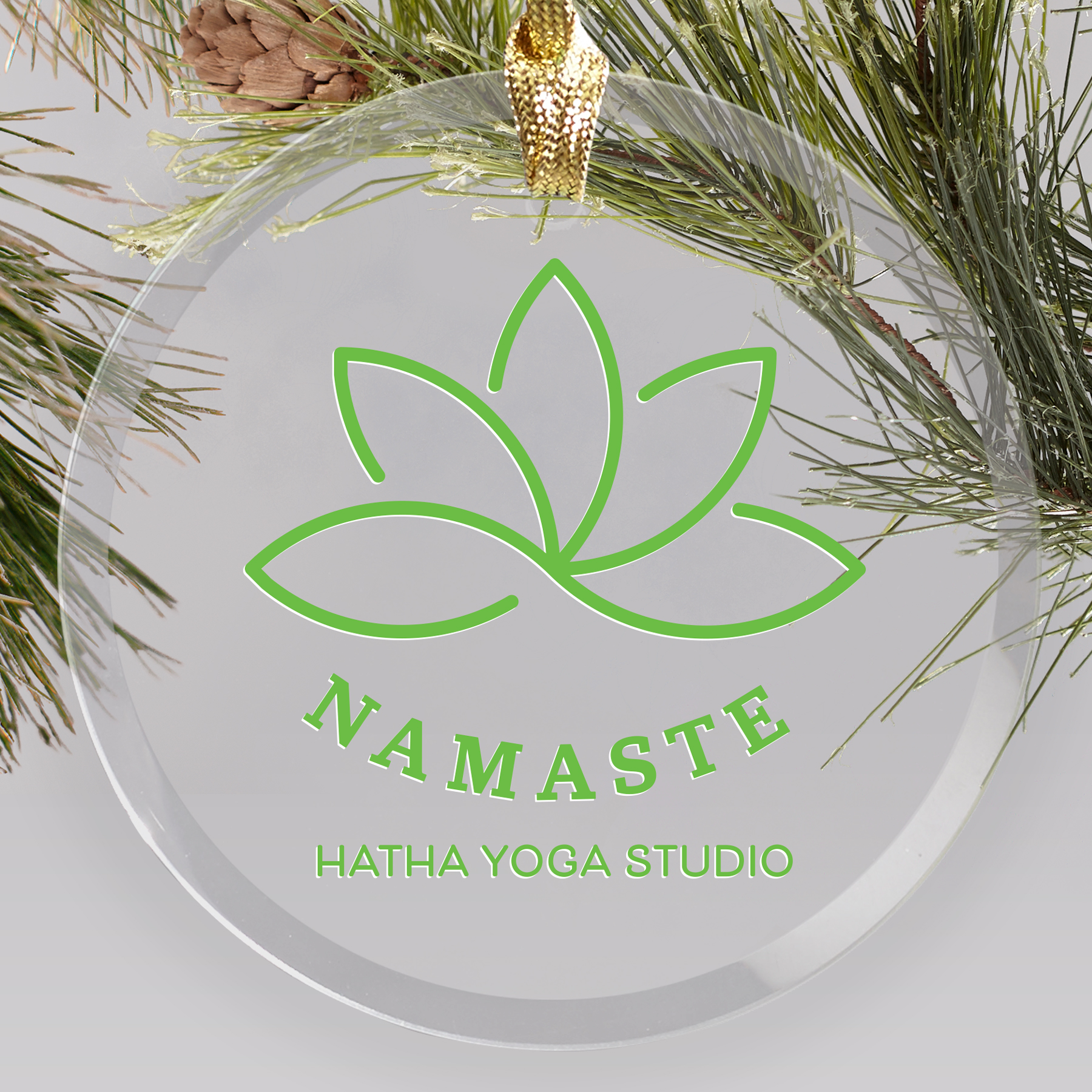 Custom Logo Round Glass Ornament 4610