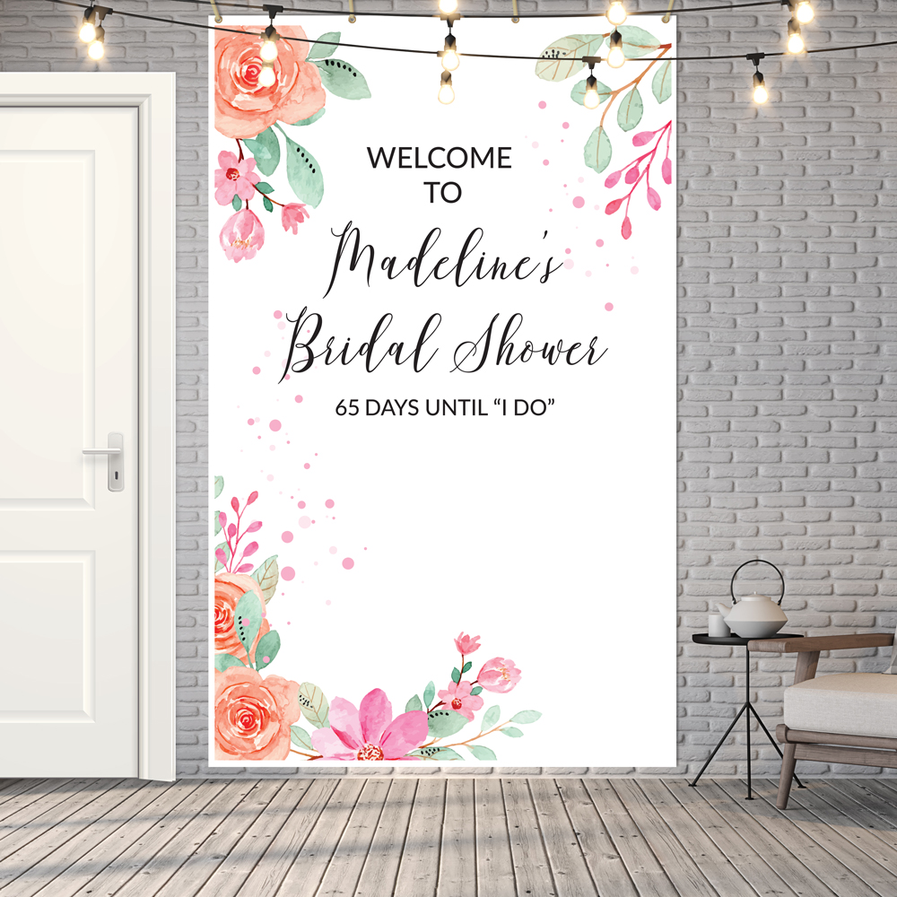 Personalized Bridal Shower Welcome Backdrop 91xxx17-BS