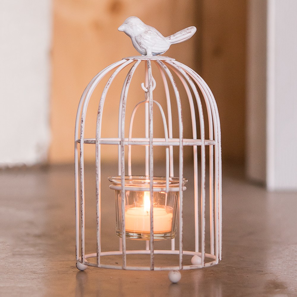 Small Metal Birdcage With Suspended Tealight Holder 12980