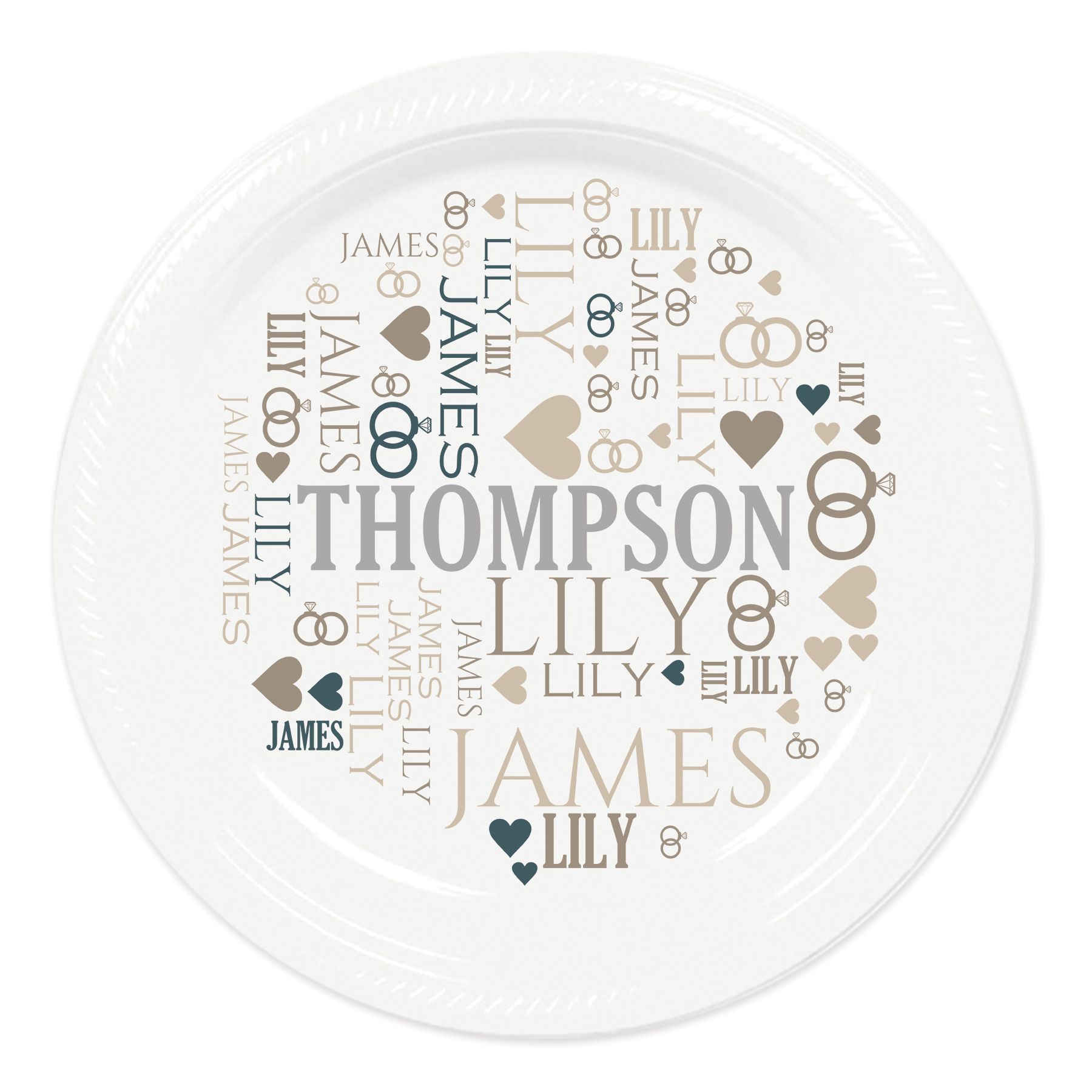 Personalized Wedding Word Art Plates 2785WA