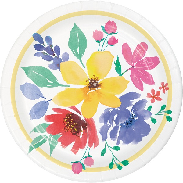 Coral disposable Paper Party Luncheon Plates 7