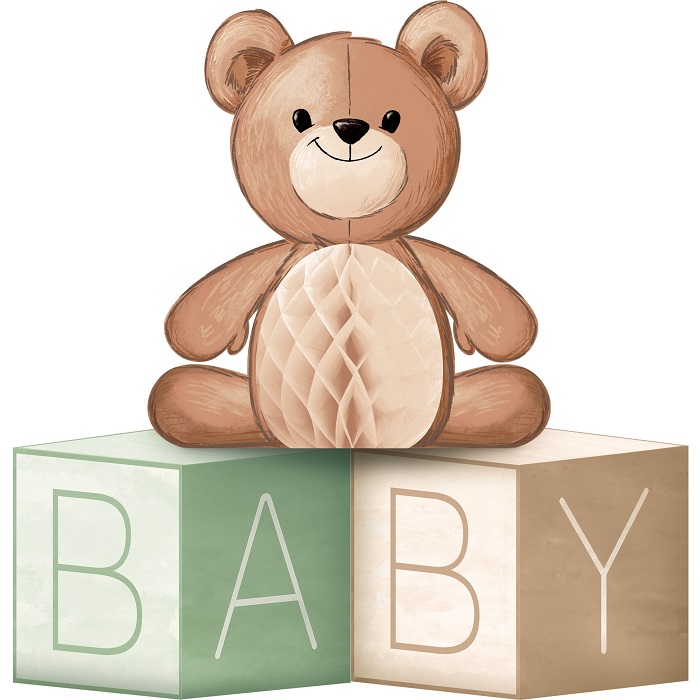 Can Bearly Wait Baby Blocks Centerpiece 13554