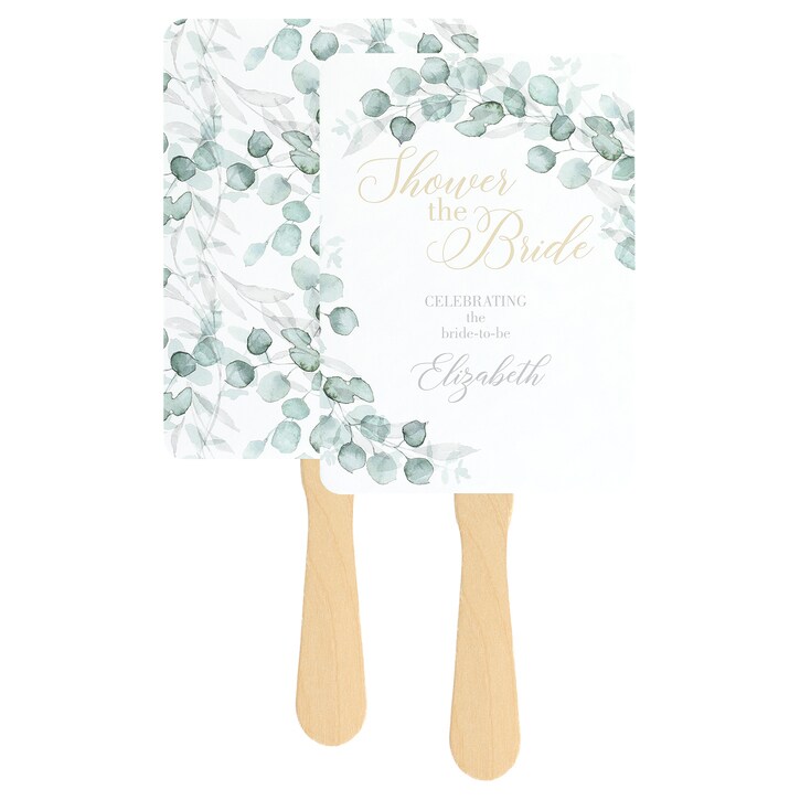 Greenery Bridal Shower Personalized Fan Favors 13199