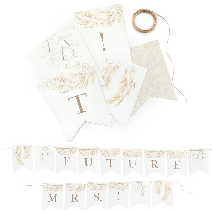 Dried Floral Bridal Shower Banner 13207