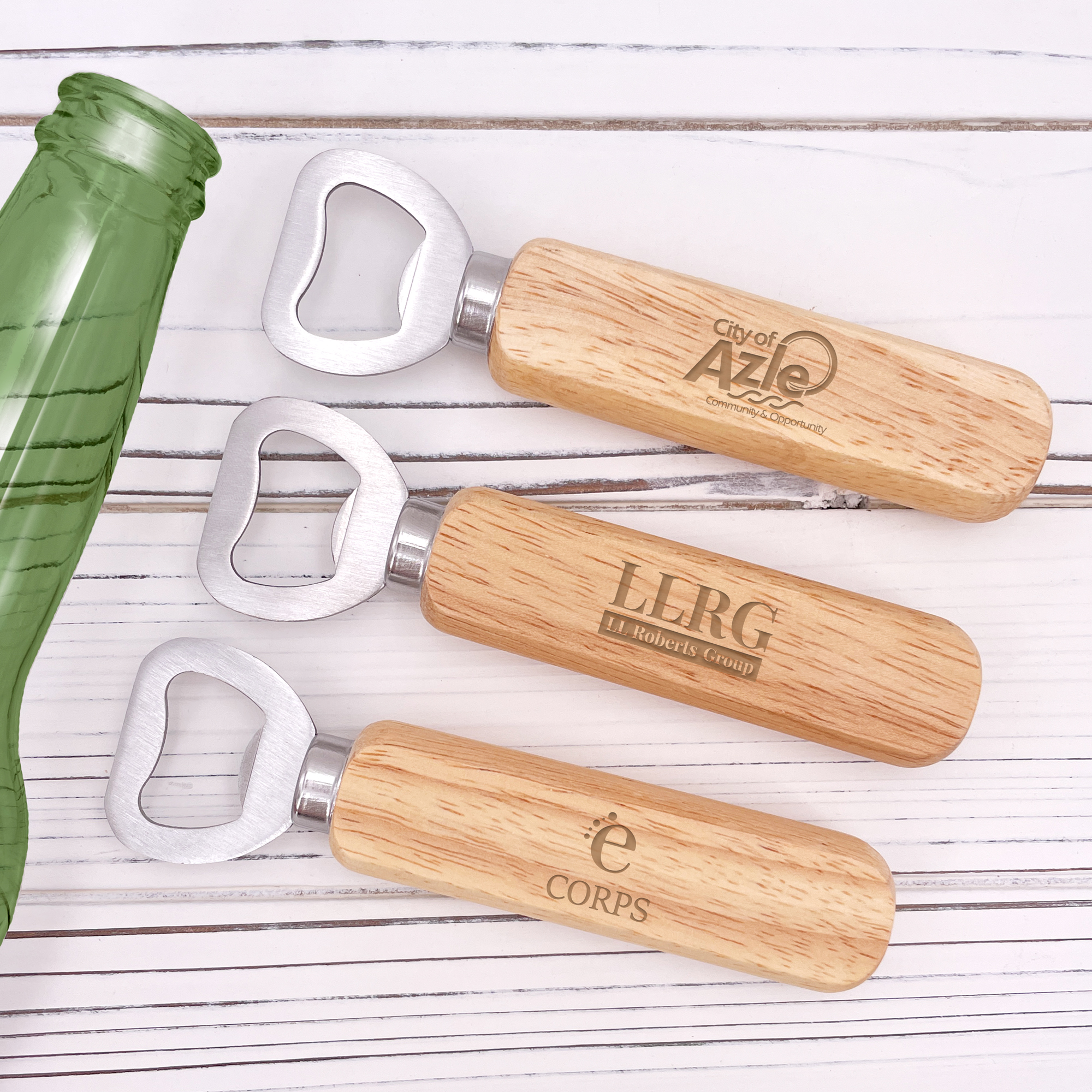 Custom Logo Wood Handle Bottle Opener 10196