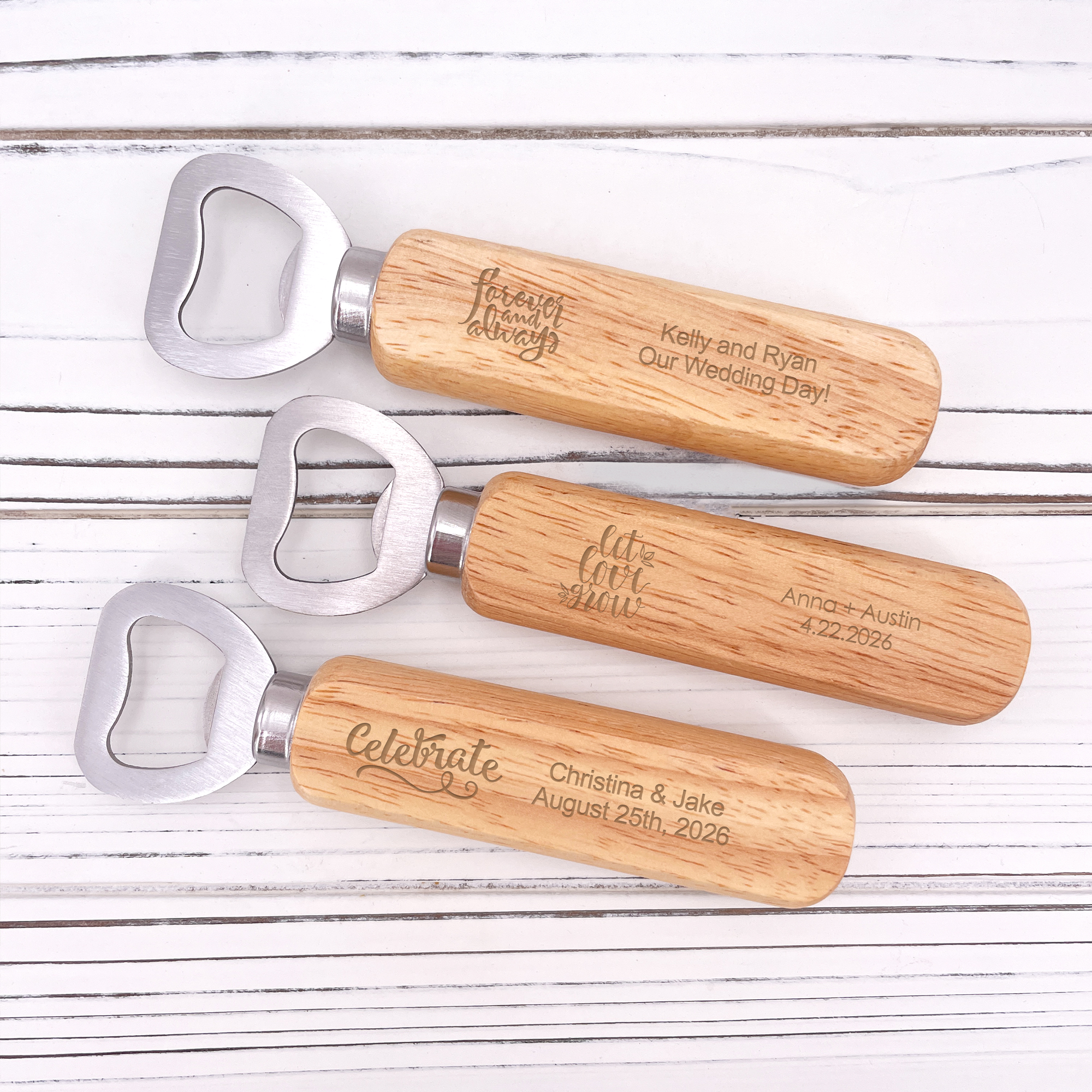 Personalized Wood Handle Bottle Opener 10108