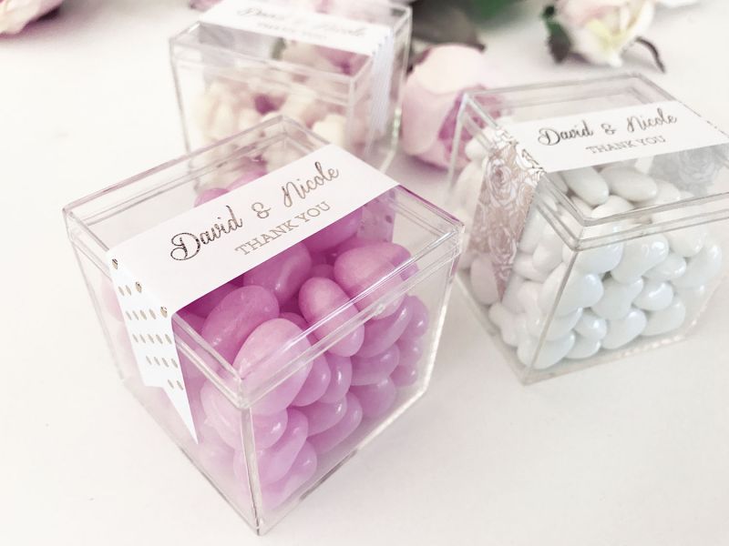 5pcs Baby Shower Favor Boxes, Transparent Acrylic Boxes, Wedding