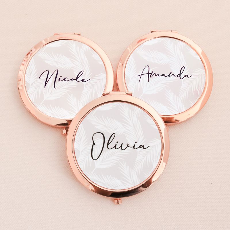 Personalized Boho Palm Compact Mirror 13335