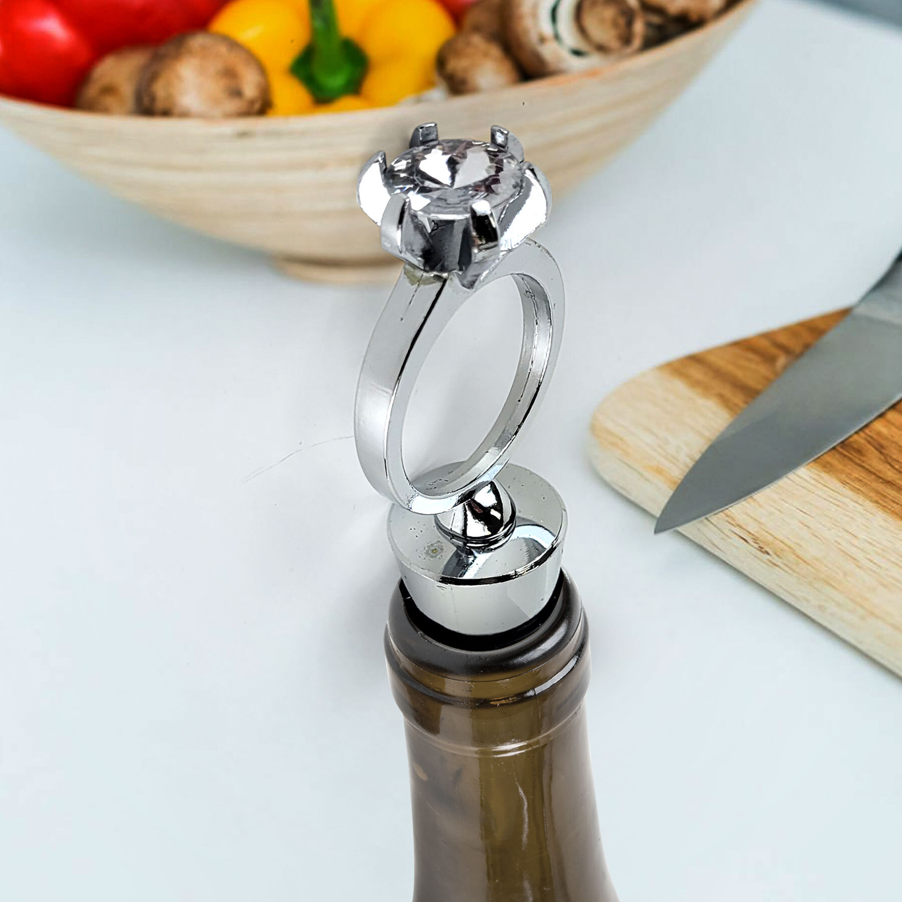 Diamond Ring Bottle Stopper 10408