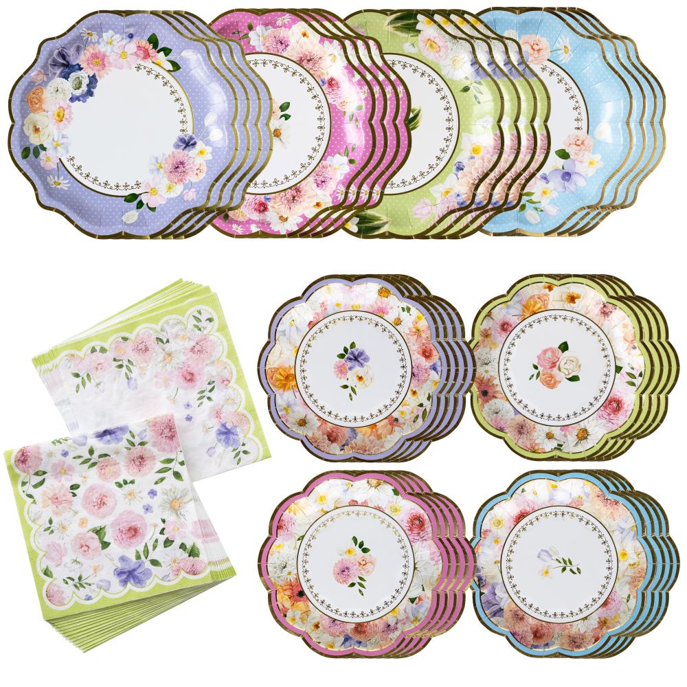 Blue Willow 9 in. Premium Paper Plates (Set of 16) Kate Aspen