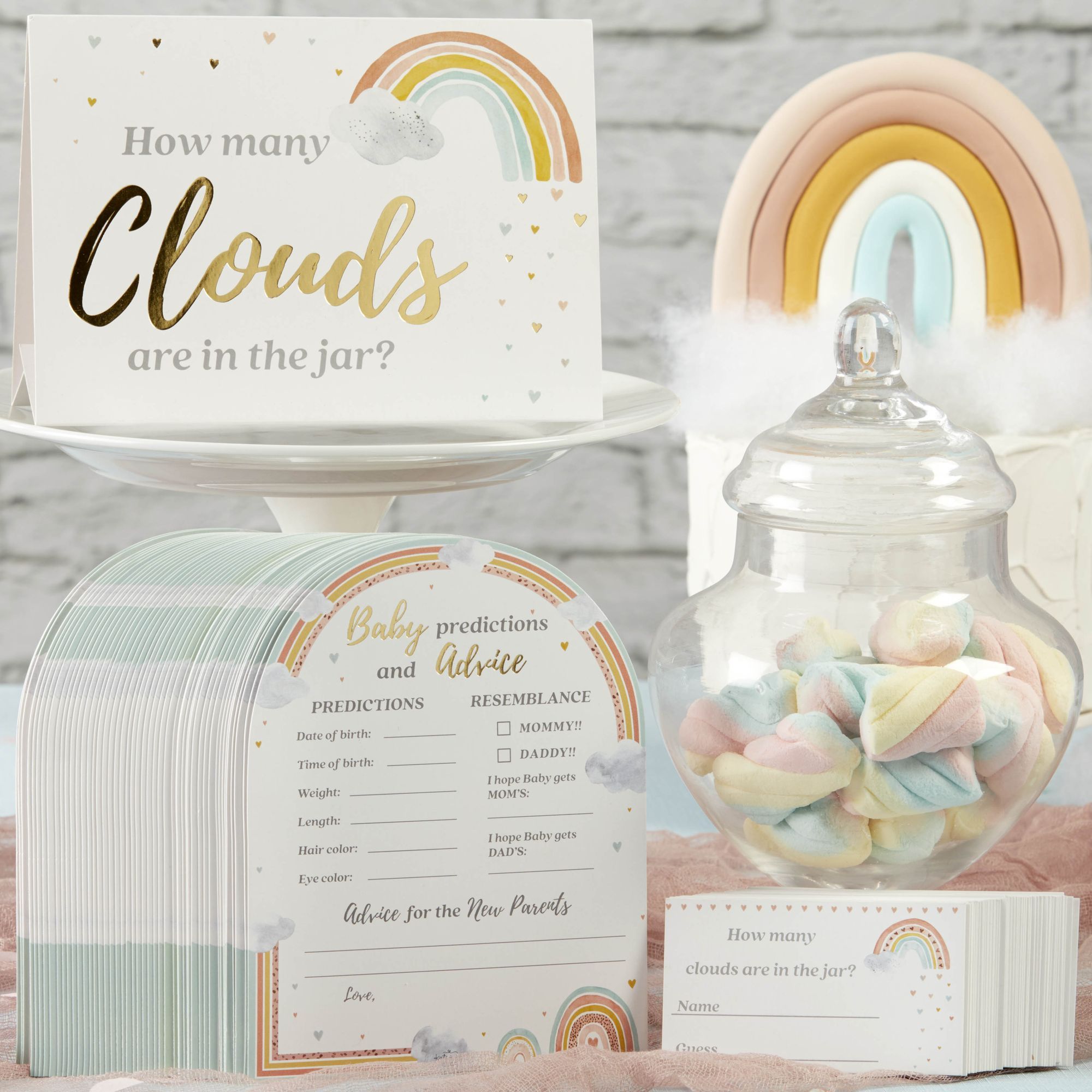 Boho Rainbow Baby Advice Card & Shower Game Set 13274