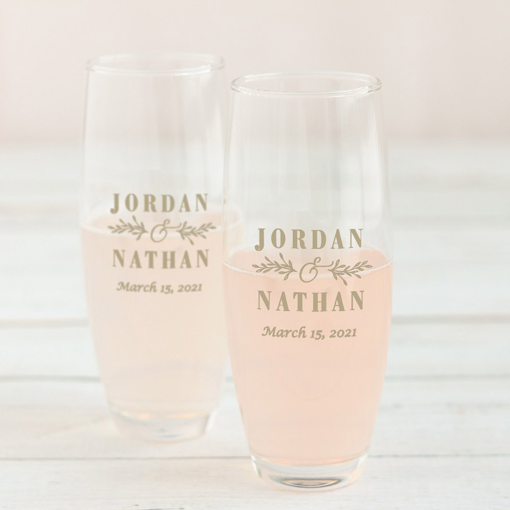 Personalized Baby Stemless Champagne Flute 9029