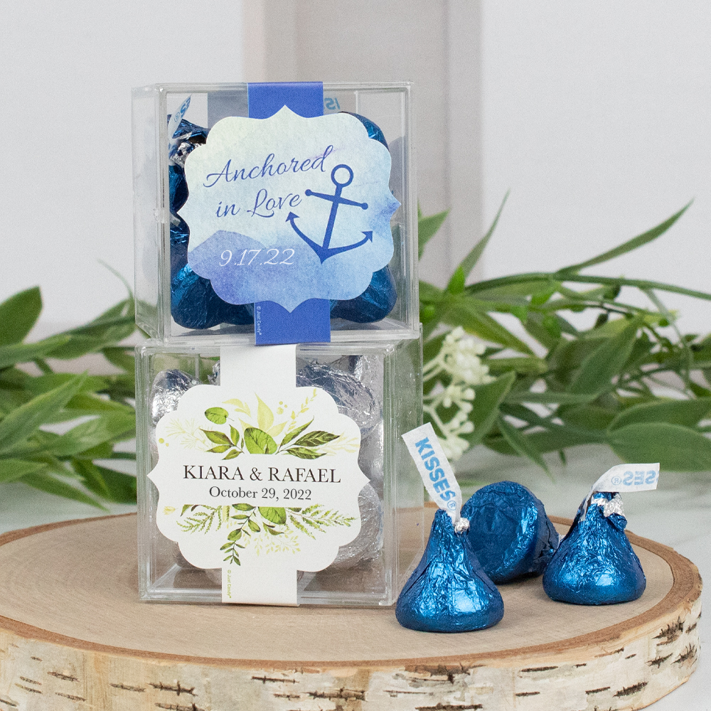 Personalized Hershey's Kisses Candy Cube Favors BCCUBEKISS
