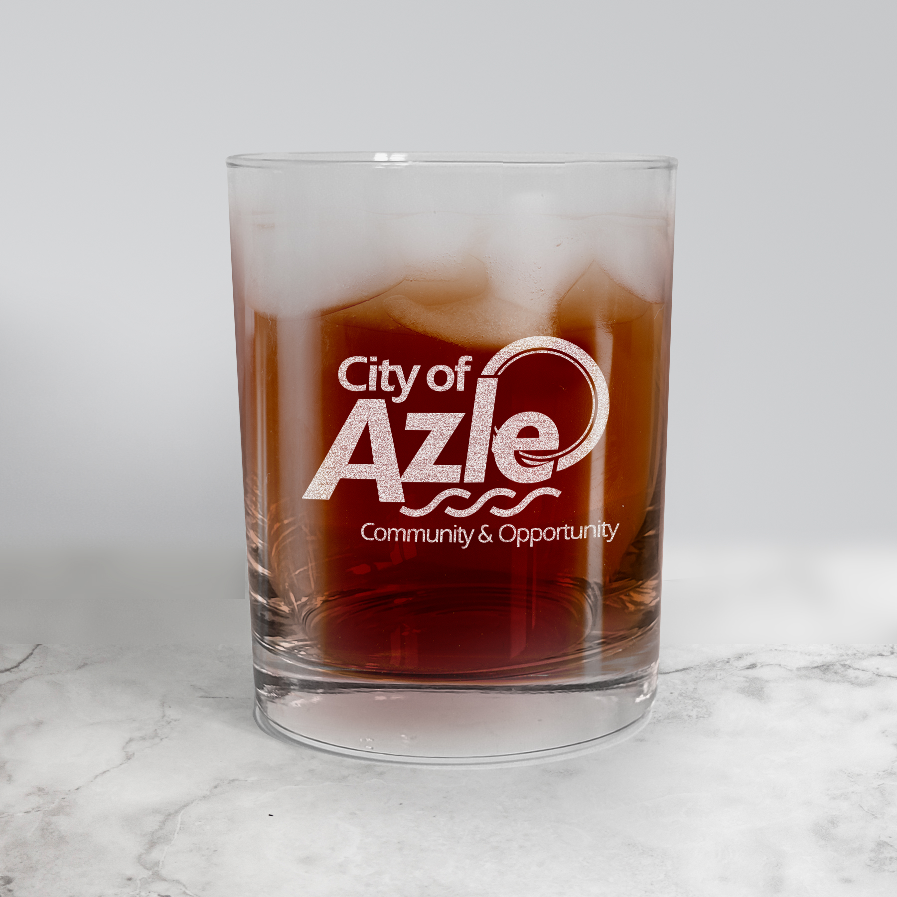 Custom Logo Rocks glass Lxxx196C