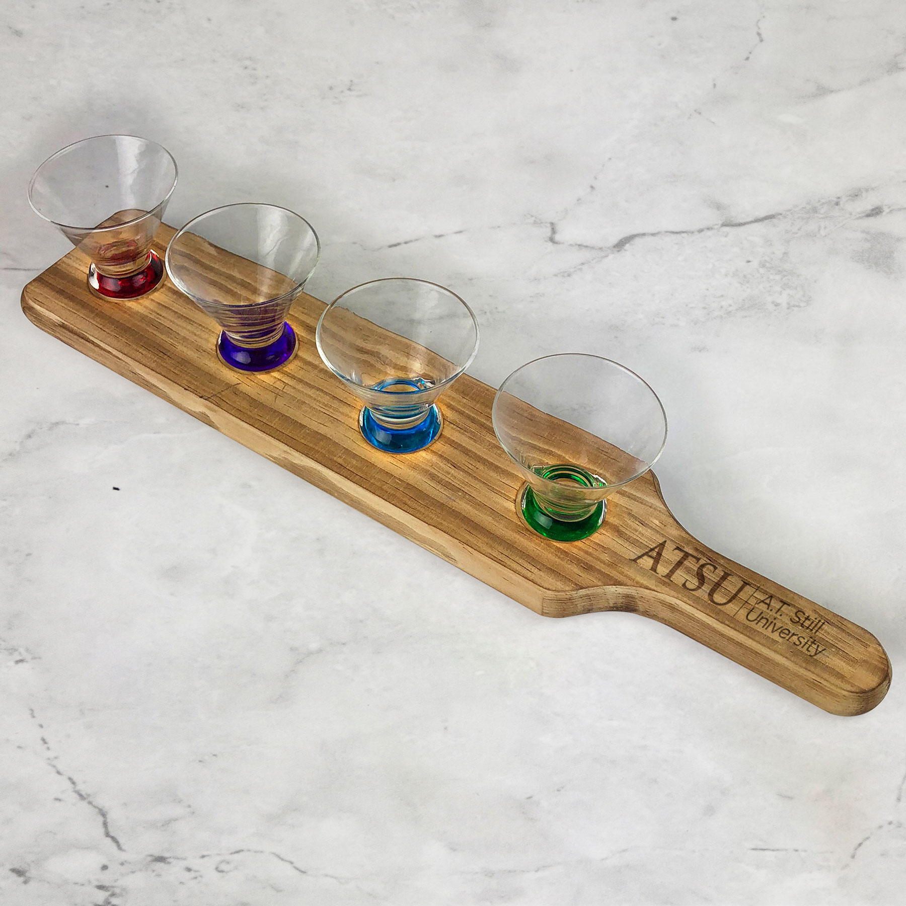 Corporate Logo 5 Piece Tasting Set With Wood Holder Lxxx377C