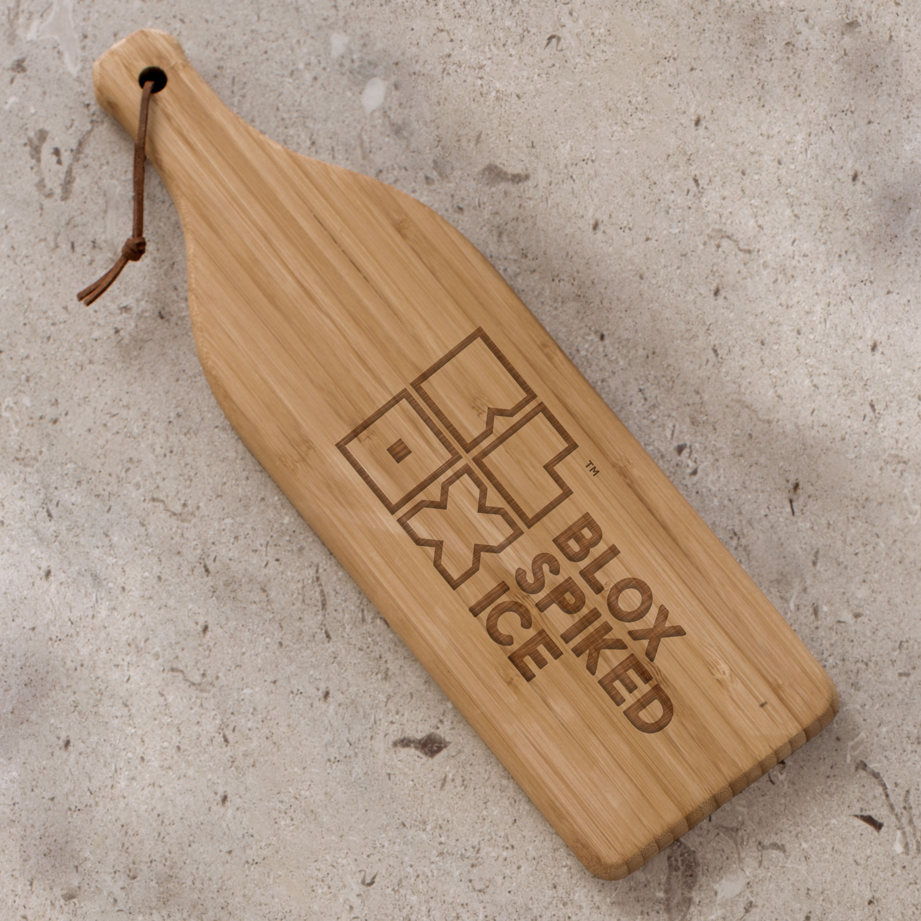 Custom Logo Bamboo Wine Bottle Cutting Board LE0084C