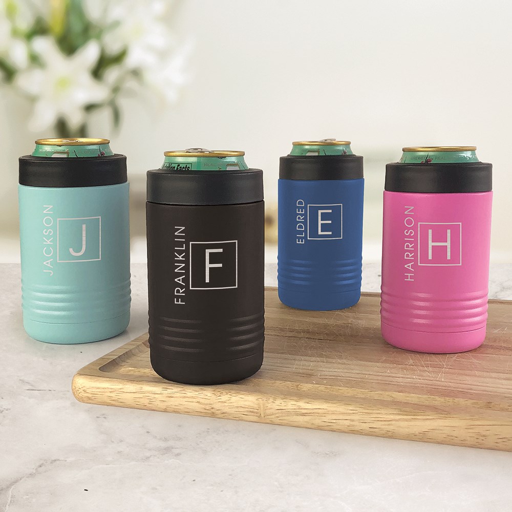 Personalized Stainless Steel Insulated Beverage Can Holder