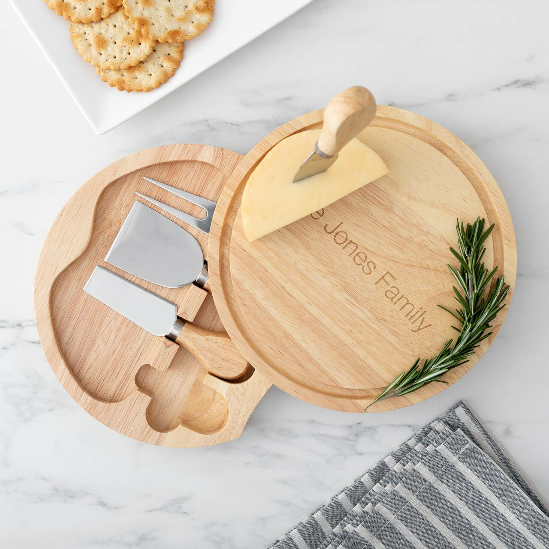 Personalized 5 pc Wooden Cheese Board Set 2200