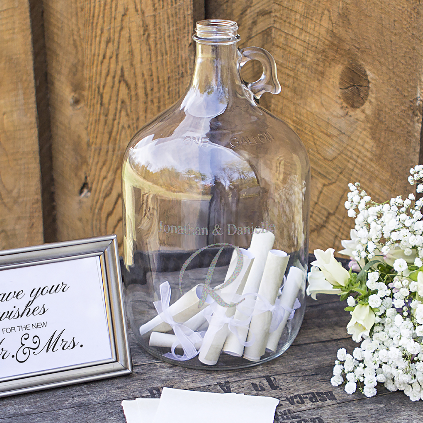 Engraved Glass Growler Alternative Guest Book 2210