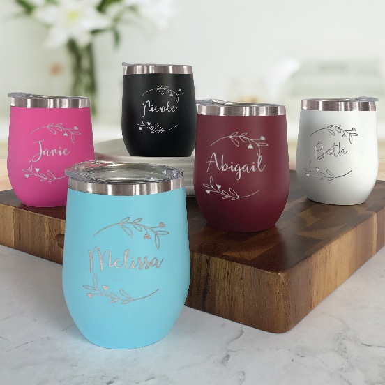 Engraved Insulated Stemless Wine Tumbler Lxxx284WD