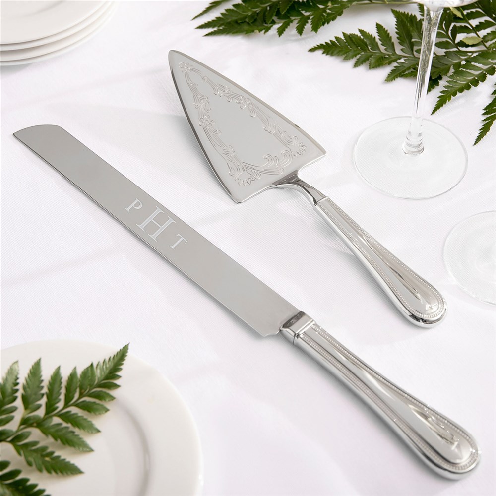 Personalized Silver & Gold Cake Server Set 1780
