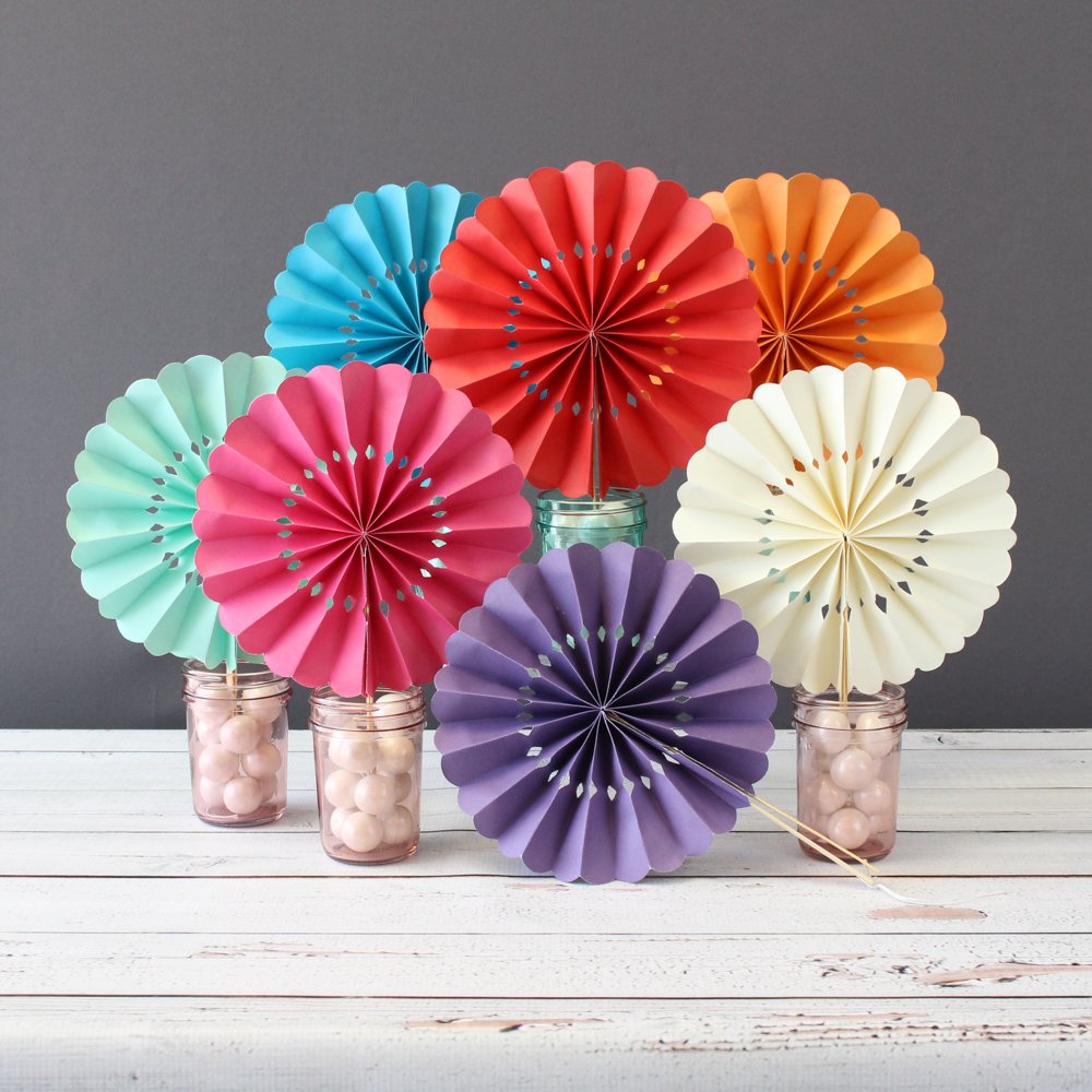 Pinwheel Paper Hand Fans 7465