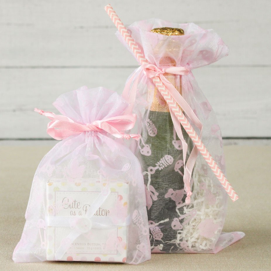Baby Shower Print Organza Bags 7493