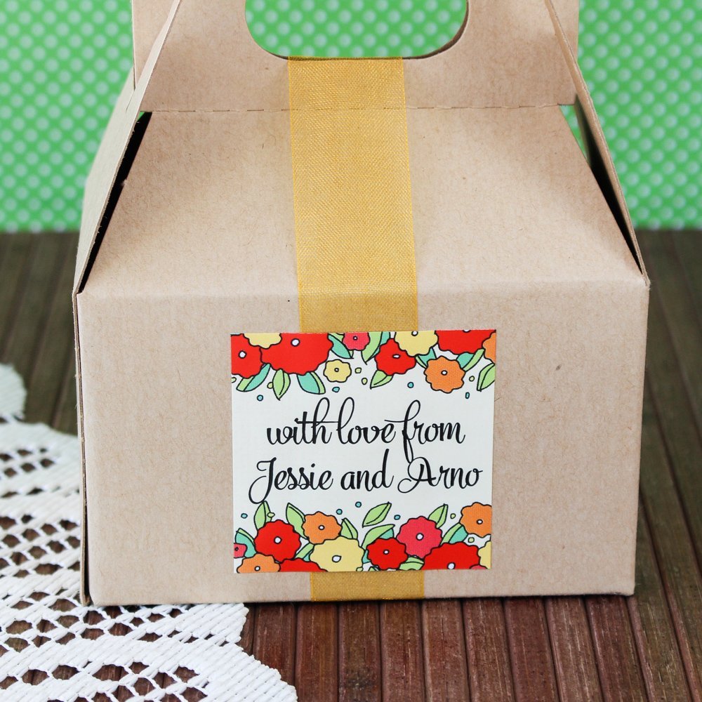 Personalized Square Wedding Labels 1557