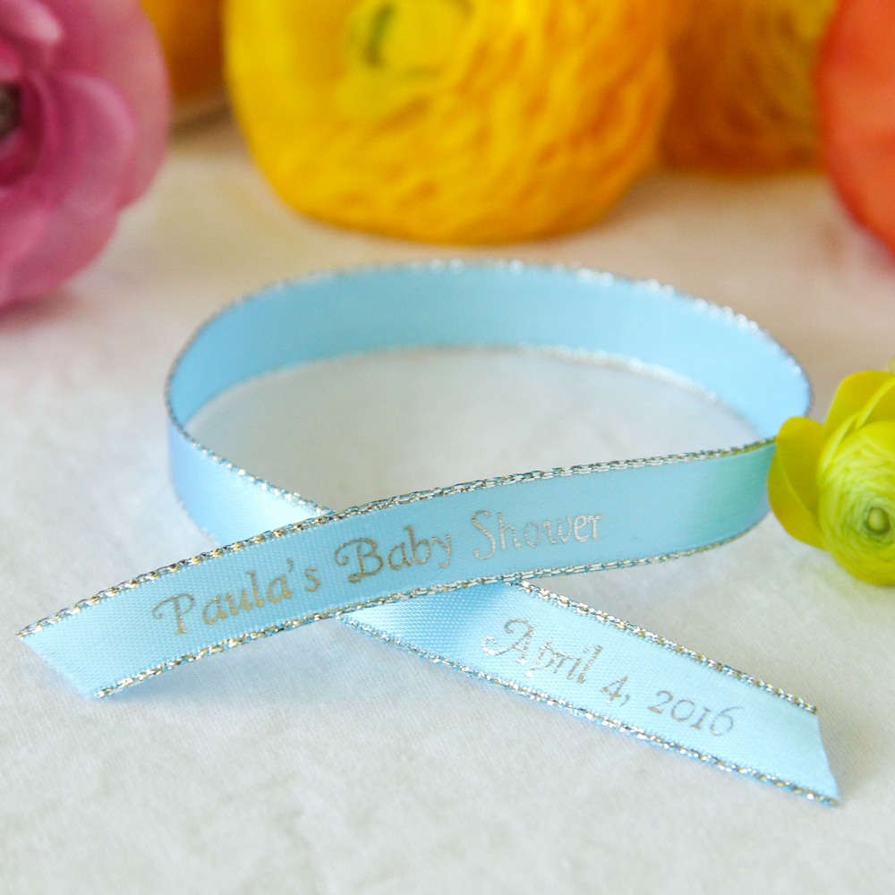 Personalized Metallic Edge Favor Ribbon 8229