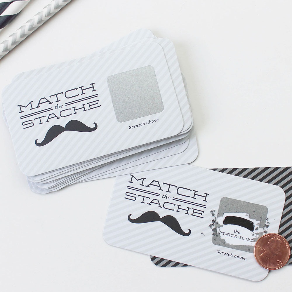 Mustache Scratched Card Game