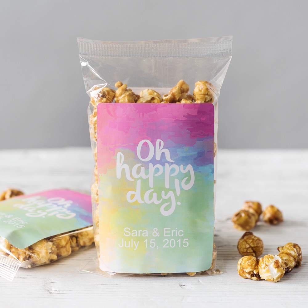 Personalized Oh Happy Day Caramel Popcorn